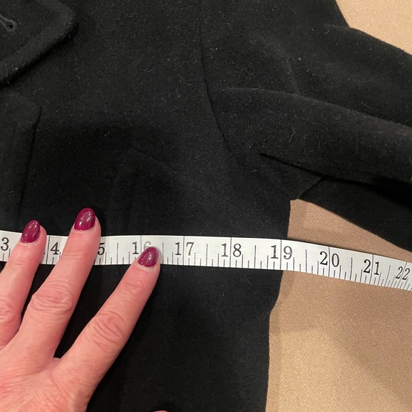 CG Collection by Gallery Black Wool Double Breasted Pea Coat - size small - Picture 9 of 11